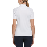 Alternate View 1 of Striped Zip Mock Short Sleeve Polo Shirt