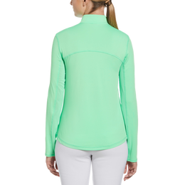 Solid Sun Protection Long Sleeve Quarter Zip Pull Over