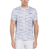 White Pieced Printed Short Sleeve Men&#39;s Tee Shirt