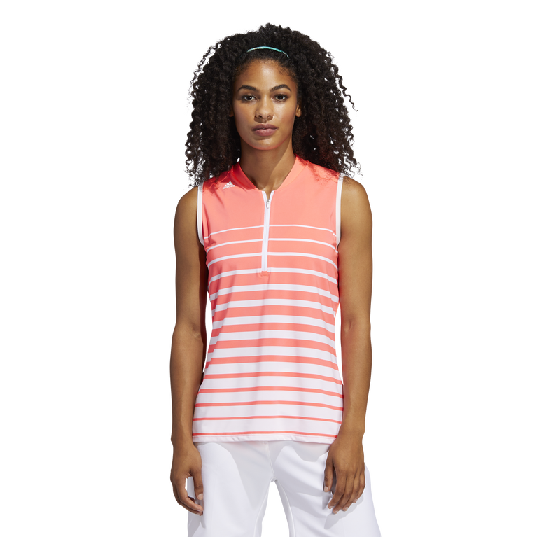 Adidas Engineered Stripe Women's Sleeveless Polo Shirt | PGA TOUR ...