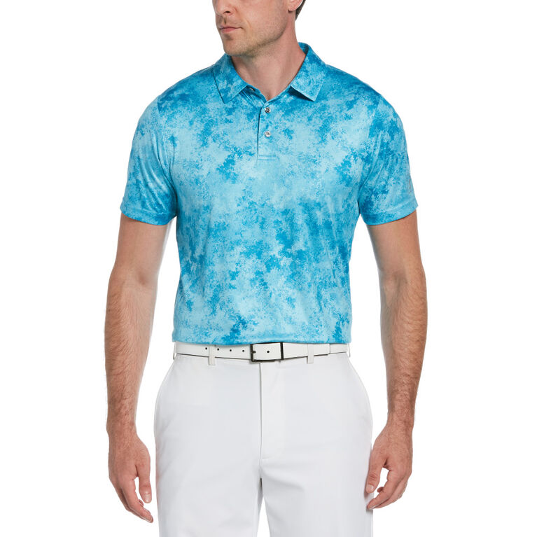 Nature&#39;s Marble Print Short Sleeve Golf Polo Shirt