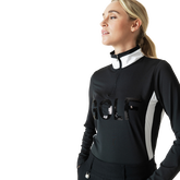 Irregular Check Collection: Netty Sequin Golf Motif Quarter Zip Pull Over