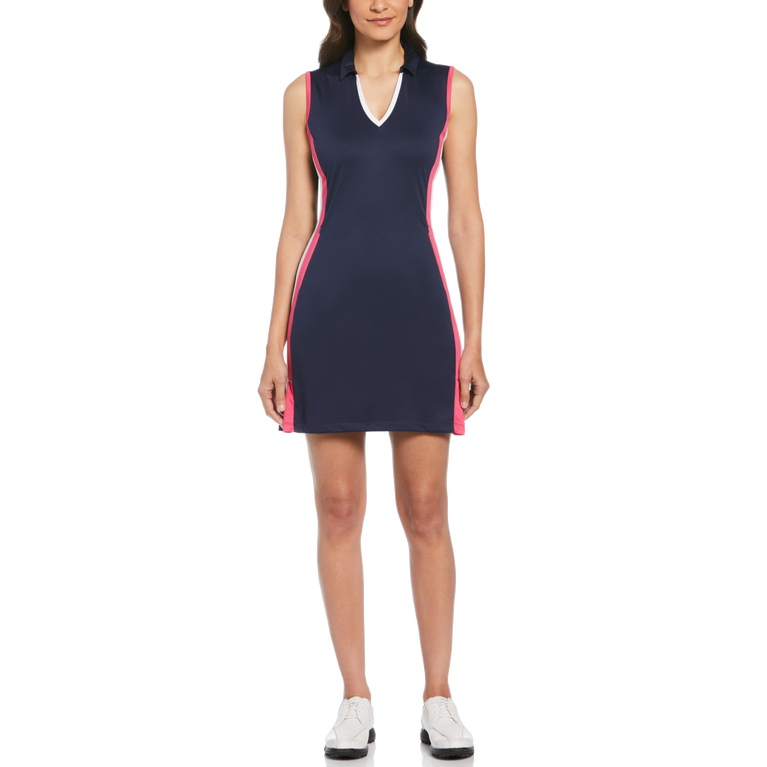 Color Block Sleeveless Golf Dress
