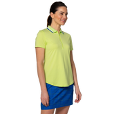 Alternate View 1 of Lime Drop Collection: Ribbed Collar Short Sleeve Polo Shirt