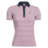 Alternate View 5 of Perforated Jersey Striped Short Sleeve Polo