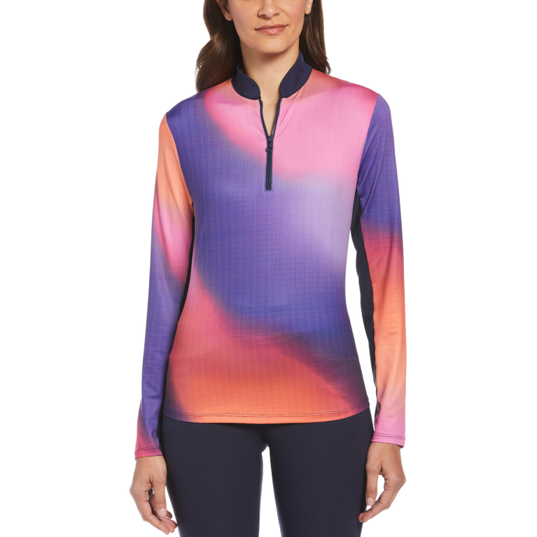 PGA TOUR Apparel Solarized Ombre Print Sun Protection Long Sleeve Shirt ...