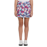 Floral Geo Print Curved Hem 16&quot; Golf Skort