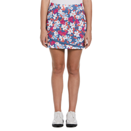 Floral Geo Print Curved Hem 16&quot; Golf Skort