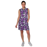 Alternate View 4 of Purple Rain Collection: Cutaway Floral Sleeveless Dress