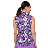 Alternate View 7 of Purple Rain Collection: Floral Brushstroke Sleeveless Polo Shirt