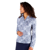 Alternate View 1 of Marina Blue Collection: Ligia Long Sleeve Quarter Zip Pull Over