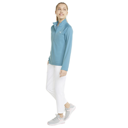 Girls Solid Quarter Zip Pull Over