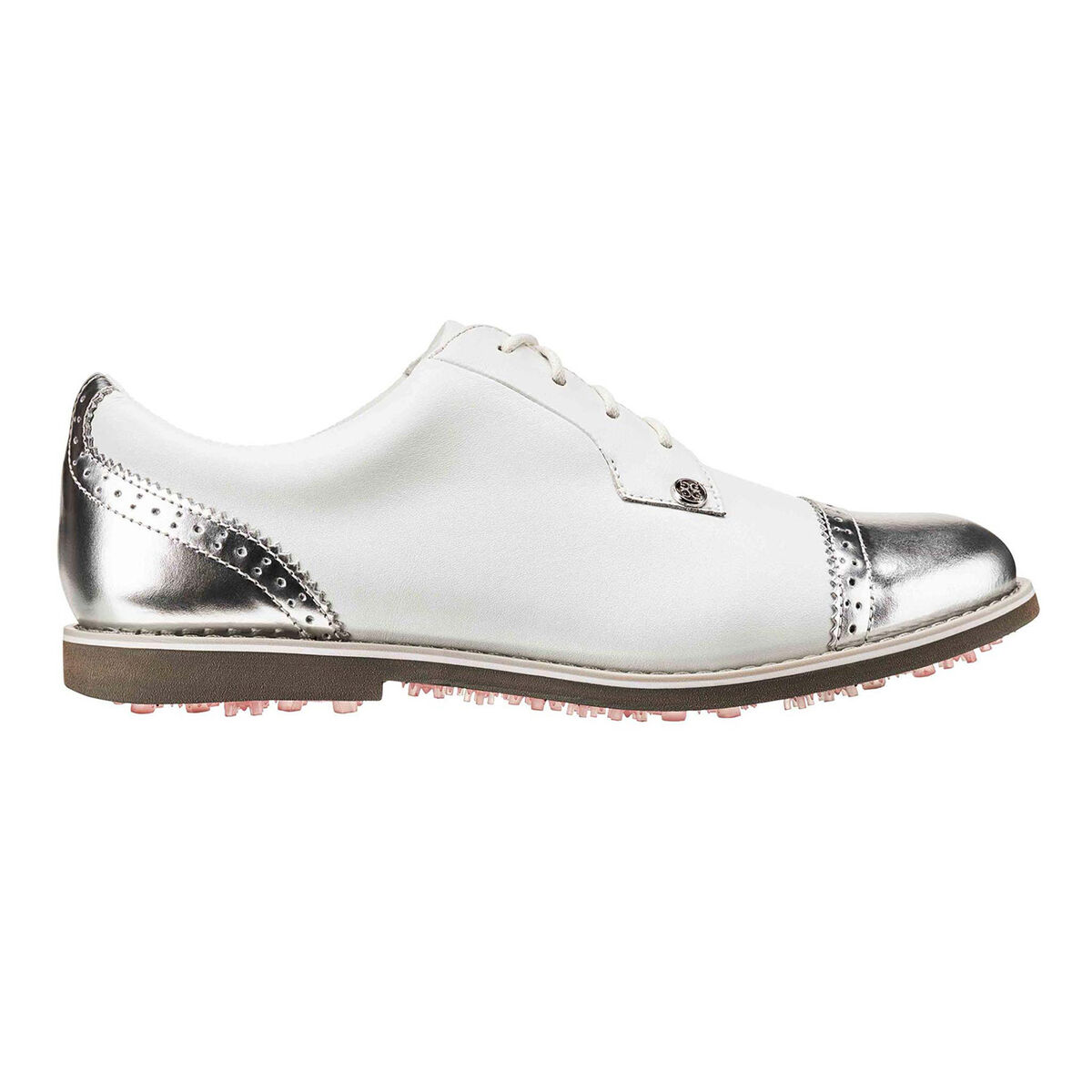 지포어 우먼 골프화 G/FORE Cap Toe Gallivanter Womens Golf Shoe - White/Silver