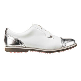 Cap Toe Gallivanter Women&#39;s Golf Shoe - White/Silver