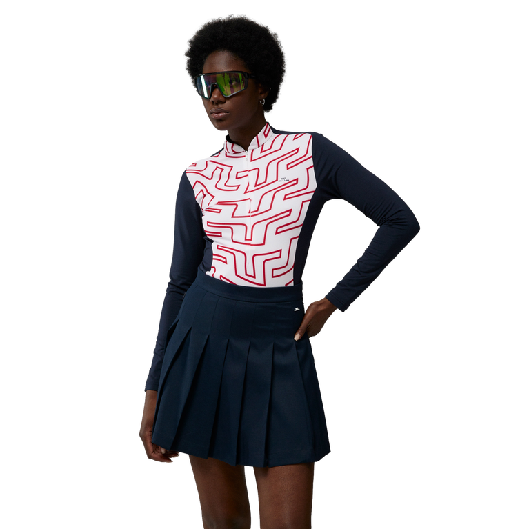 Marilyn Color Block JL Print Quarter Zip Pull Over