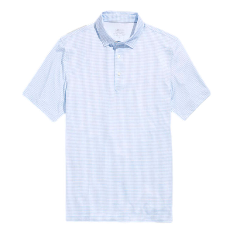 Vineyard Vines Palmero Jake Blue Houndstooth Golf Polo PGA TOUR