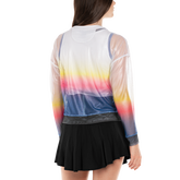 Alternate View 2 of Neon Light Ombre Mesh Long Sleeve Pullover Top