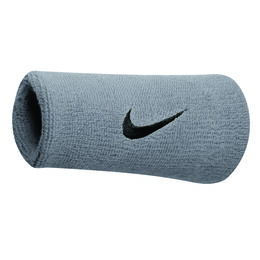 Nike Swoosh Double Wristbands - Silver/Black