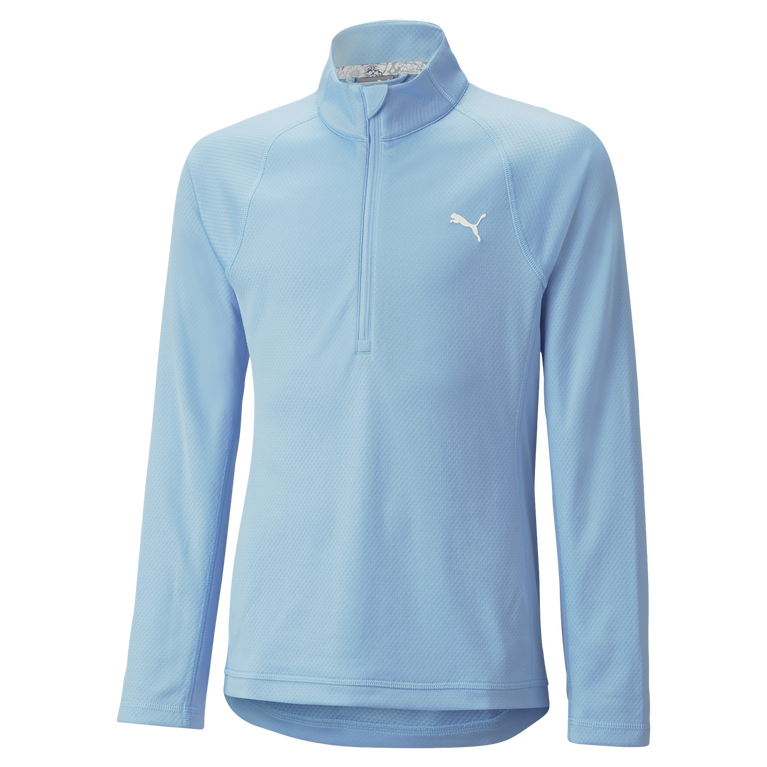 Girls Solid Quarter Zip Pull Over