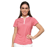 French Connection Collection: Tapered Neck Striped Short Sleeve Top