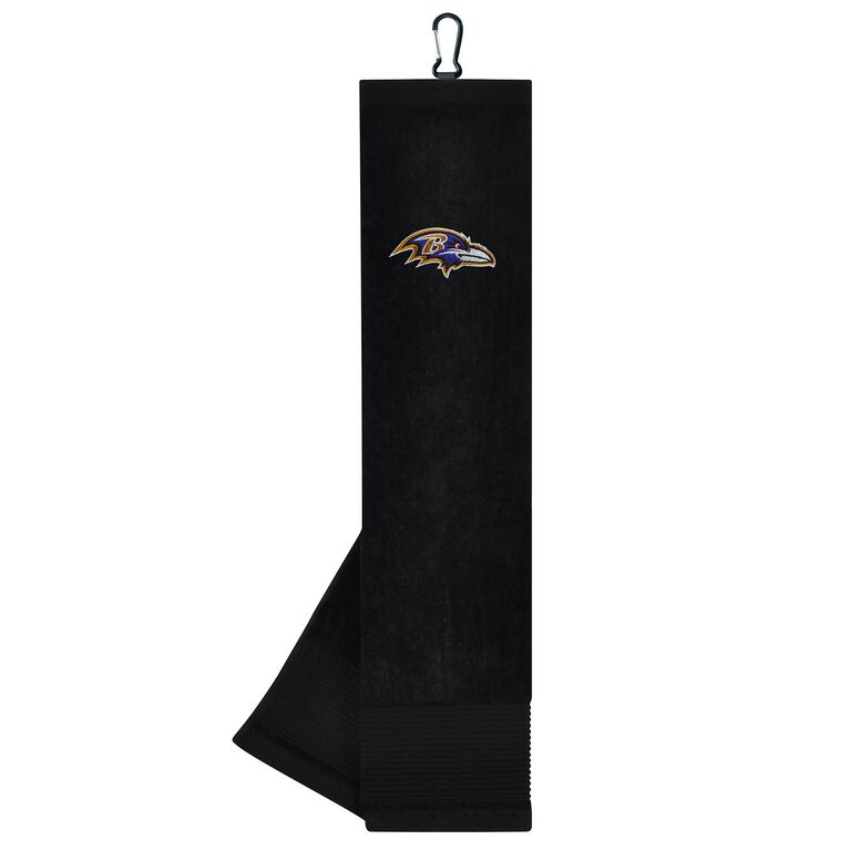 Team Effort Baltimore Ravens Face/Club Tri-Fold Embroidered Towel