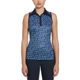 Dab Printed Sleeveless Polo Shirt