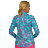 Alternate View 7 of Mint Julep Collection: Bold Lilly Print Quarter Zip Pull Over