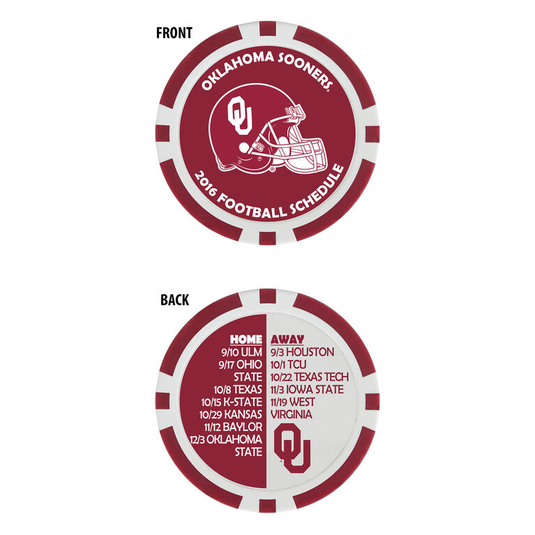 Team Effort Oklahoma Football Schedule Ball Marker Pga Tour