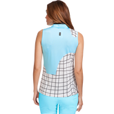 Alternate View 1 of Oasis Collection: Geometric Grid Sleeveless Top