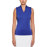 Essential Geo Print Sleeveless Polo
