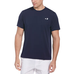 Pin Hole Mesh Men&#39;s Short Sleeve Tennis Shirt