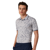 Floral Watercolour Tech Jersey Slim Fit Polo