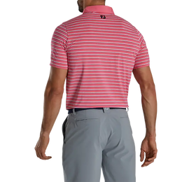 Athletic Fit Multi-Stripe Lisle Self Collar Polo