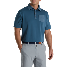 Tonal Trim Solid Pocket Lisle Self Collar Polo