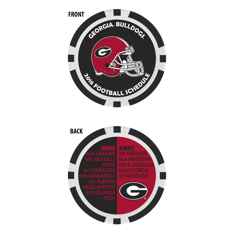 Team Effort Georgia Football Schedule Ball Marker Pga Tour