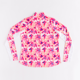 Alternate View 1 of Floral Print Textured Quarter Zip Pull Over
