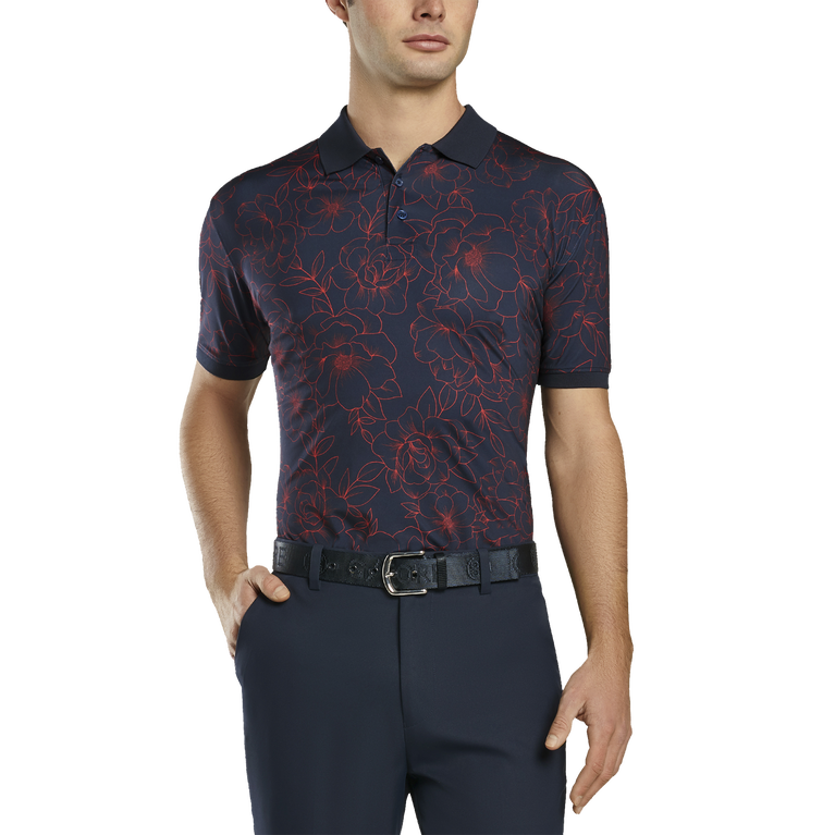 Outline Floral Polo
