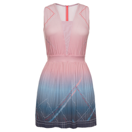 Deep V-Neck Pleated Ombre Dress