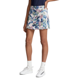 Four-Way-Stretch Watercolor Print 17&quot; Skort