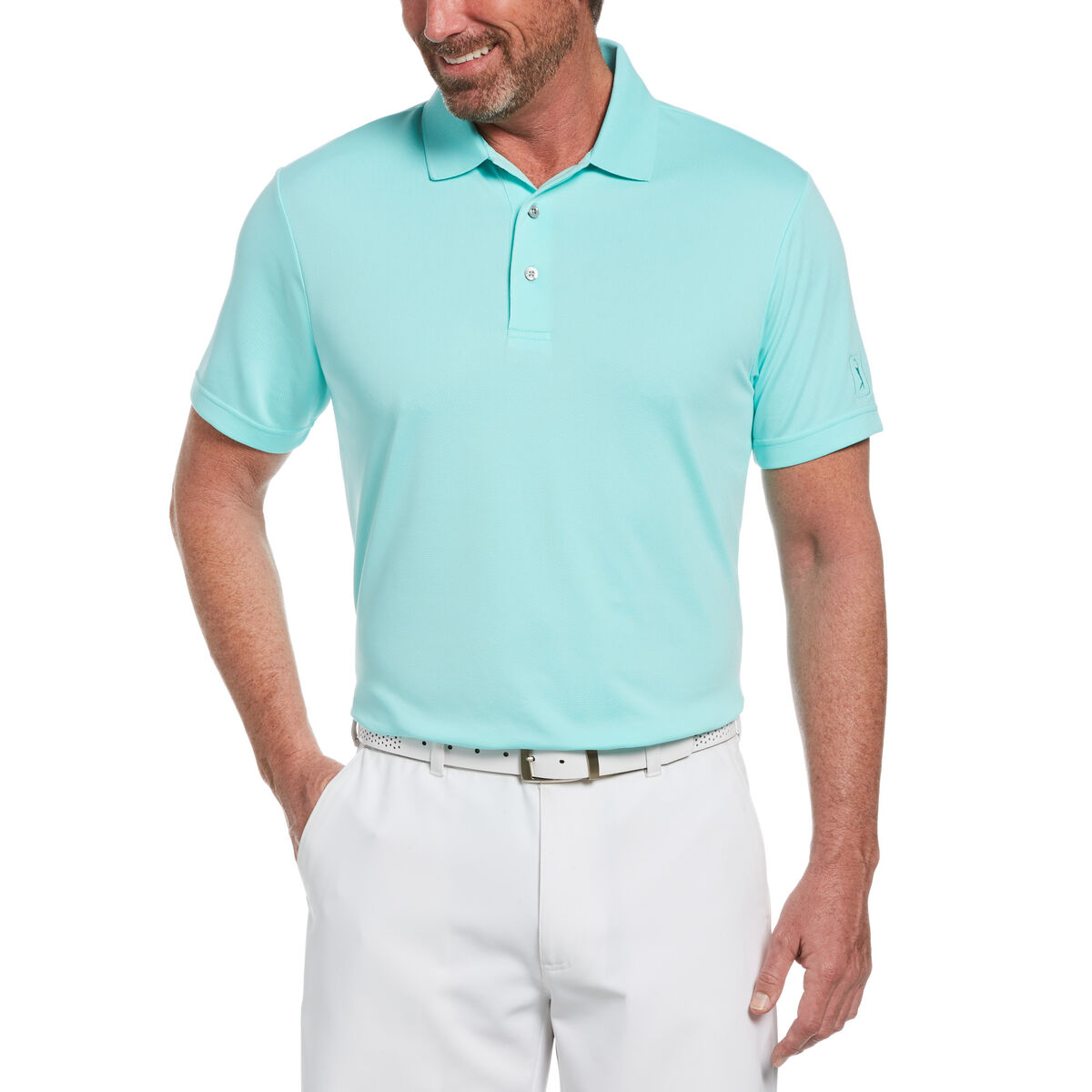 PGA TOUR Airflux Solid Mesh Short Sleeve Golf Polo Shirt PGA TOUR