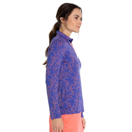Poppy Run Collection: Branches Print Quarter Zip Pull Over