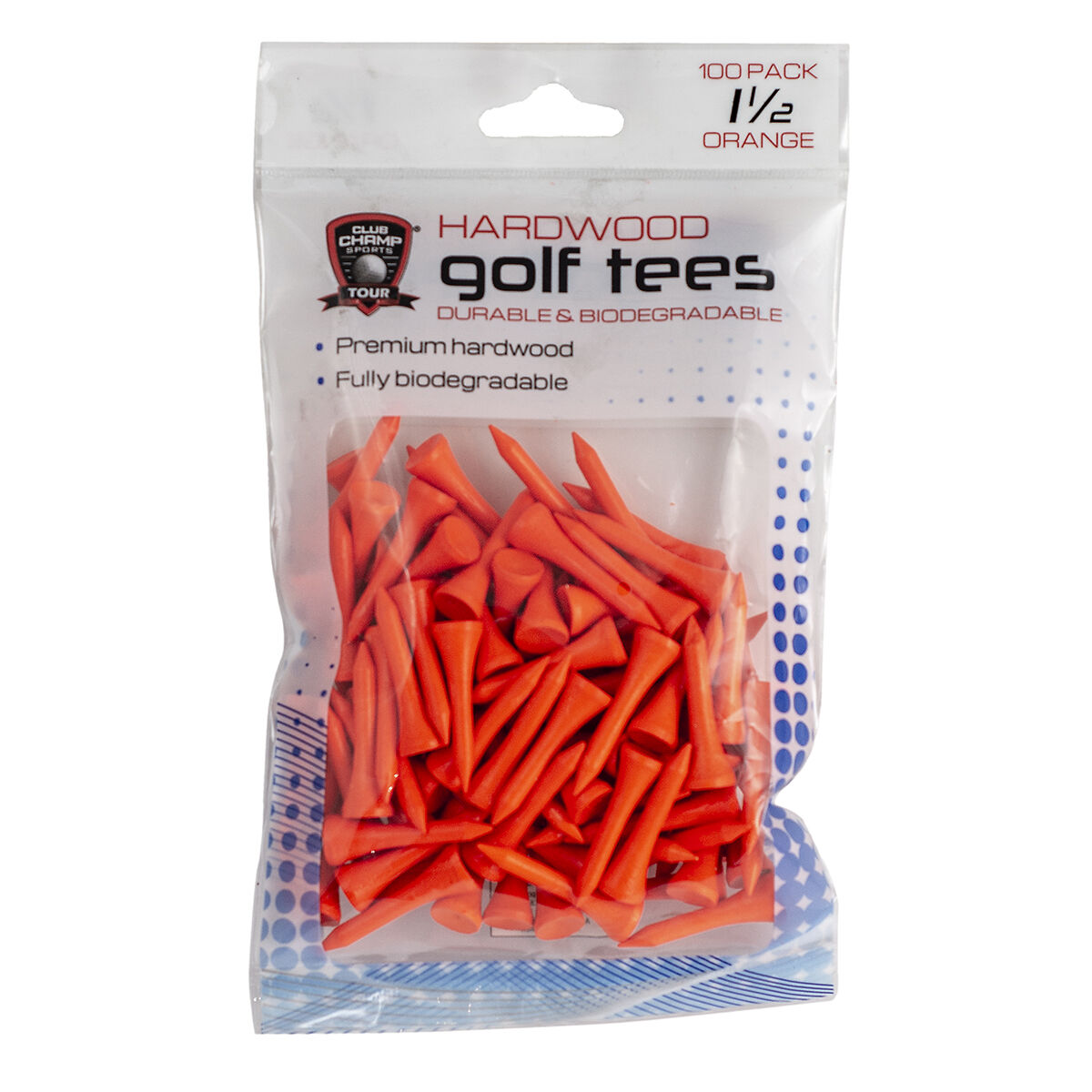 1.5" Orange Hardwood Golf Tee PGA TOUR Superstore