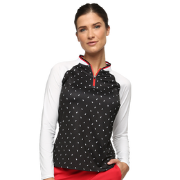 French Connection Collection: Sabrina Bandana Print Quarter Zip Pull Over