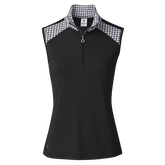 Alternate View 2 of Irregular Check Collection: Salma Sleeveless Polo Shirt