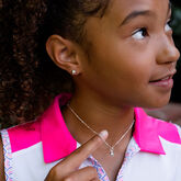 Alternate View 2 of CC Sport Silver Tennis Necklace and Earrings Gift Set for Little Girls &amp; Tweens