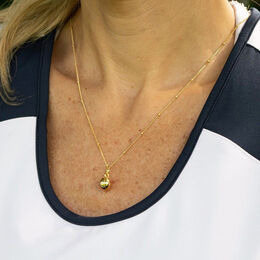 Gold Tennis Charm Necklace