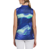 Alternate View 1 of Brushed Abstract Print Sleeveless Golf Shirt