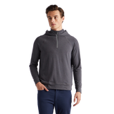 Alternate View 1 of Hooded Melage Luxe Mid Layer Qtr Zip