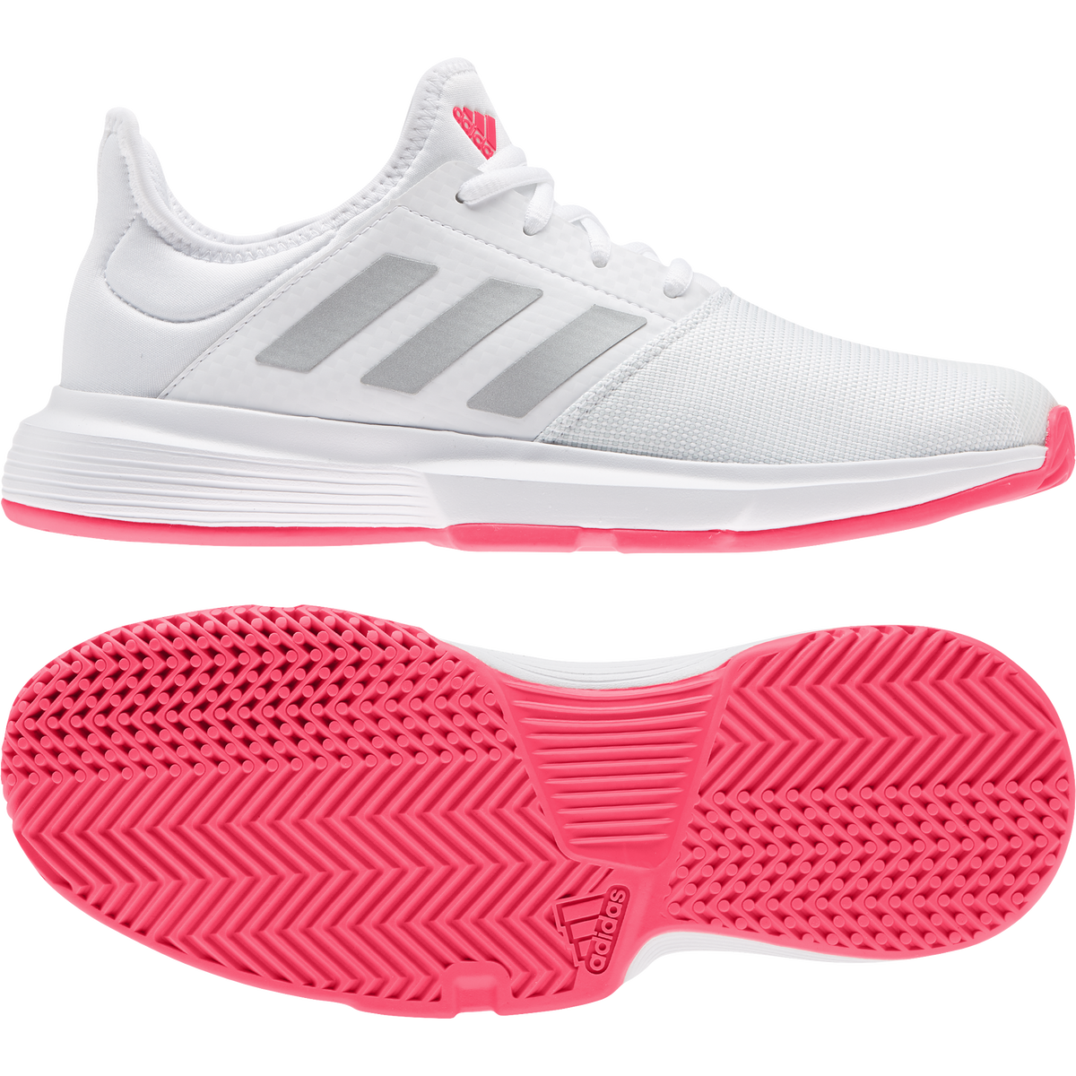 Adidas Gamecourt Women's Tennis Shoe White/Pink PGA TOUR Superstore