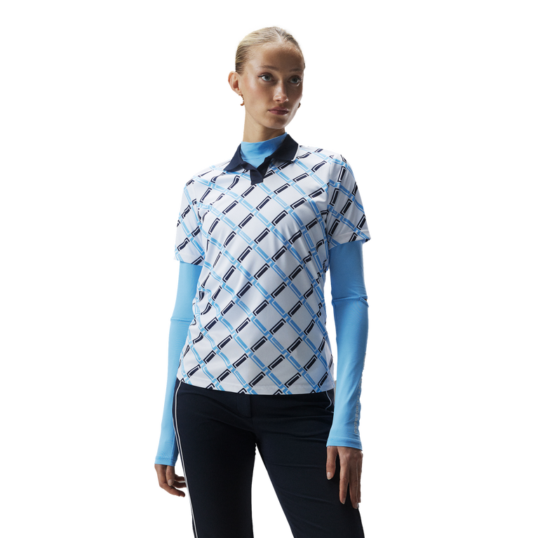 J Lindeberg Nelly Korda Jacquard Short Sleeve Polo | PGA TOUR Superstore